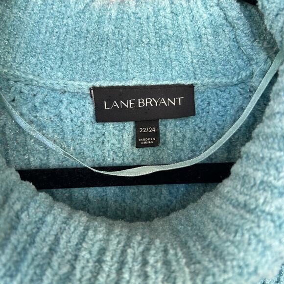 Lane Bryant Women's Classic Cut Out Chenille Knit Blue Sweater Plus Size 22/24 - Picture 4 of 5